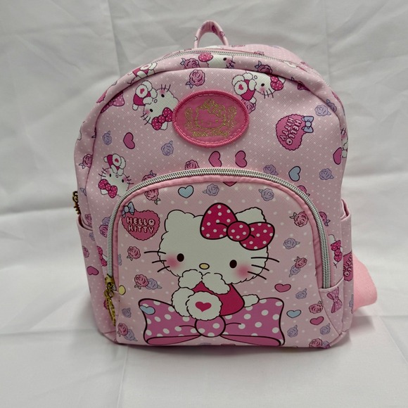 Sanrio Other - Hello Kitty Sanrio Pink Mini Backpack All Over Print Hearts Roses Kids Bag
